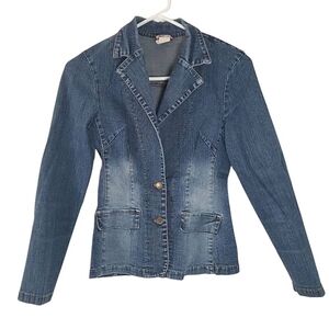 Monteau Denim Blazer Jacket Made In U.S.A. Women's Size Medium